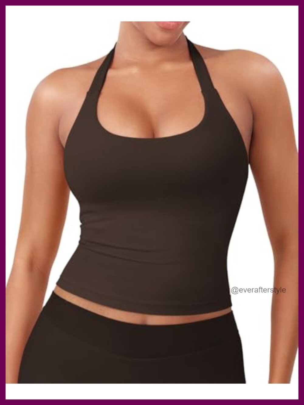 Women's Impact Halter Tank Top Padded Backless Longline Gym Top